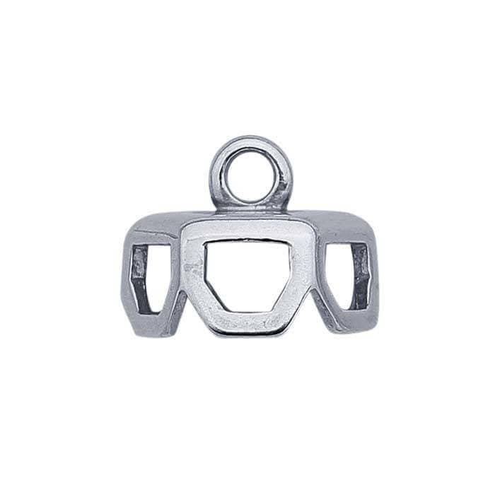 Sterling silver hexagonal end cap for single-point crystal