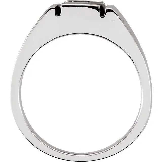 Men's Sterling Silver Natural Black Onyx Ring in sz 11
