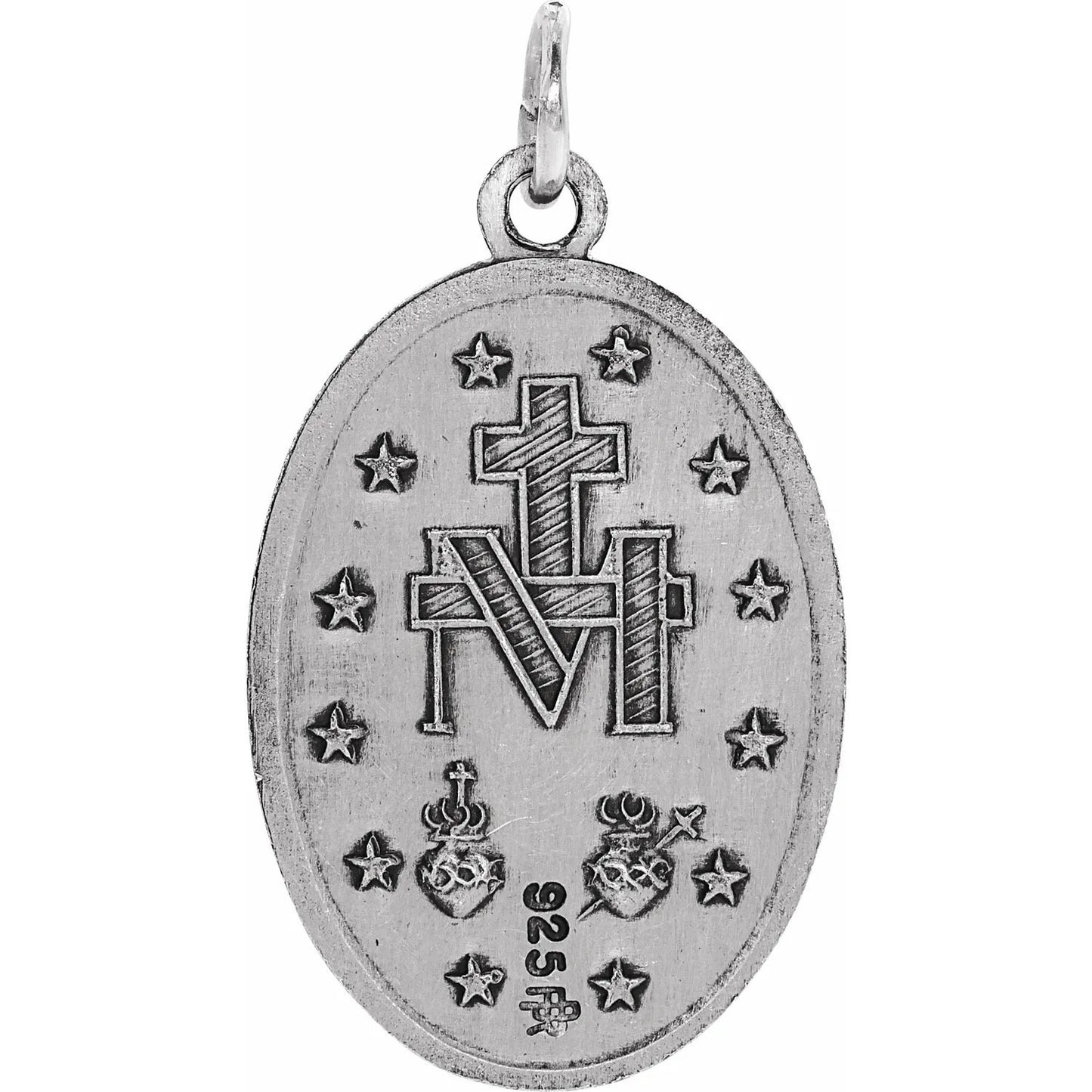 Oval Miraculous Medal in 925 Sterling Silver or 14k Gold, 4 sizes available