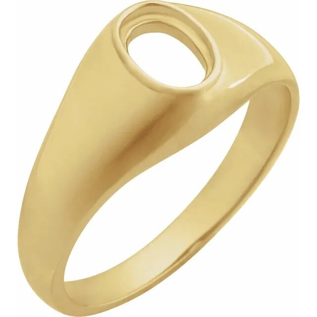 Sterling Silver Men's Ring, Oval 7x5 Bezel Mounting