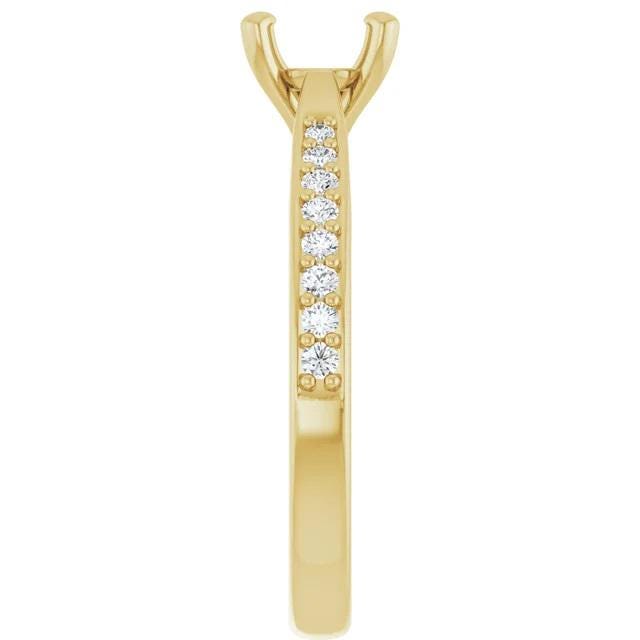 14K Gold Lab-Grown Diamond Engagement Ring Setting (1/4 CTW)
