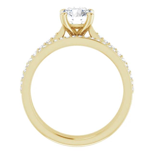 14K Yellow or White Gold  1/4 CTW Lab-Grown Diamond Semi-Set Engagement Ring