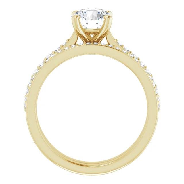 14K Gold Lab-Grown Diamond Engagement Ring Setting (1/4 CTW)