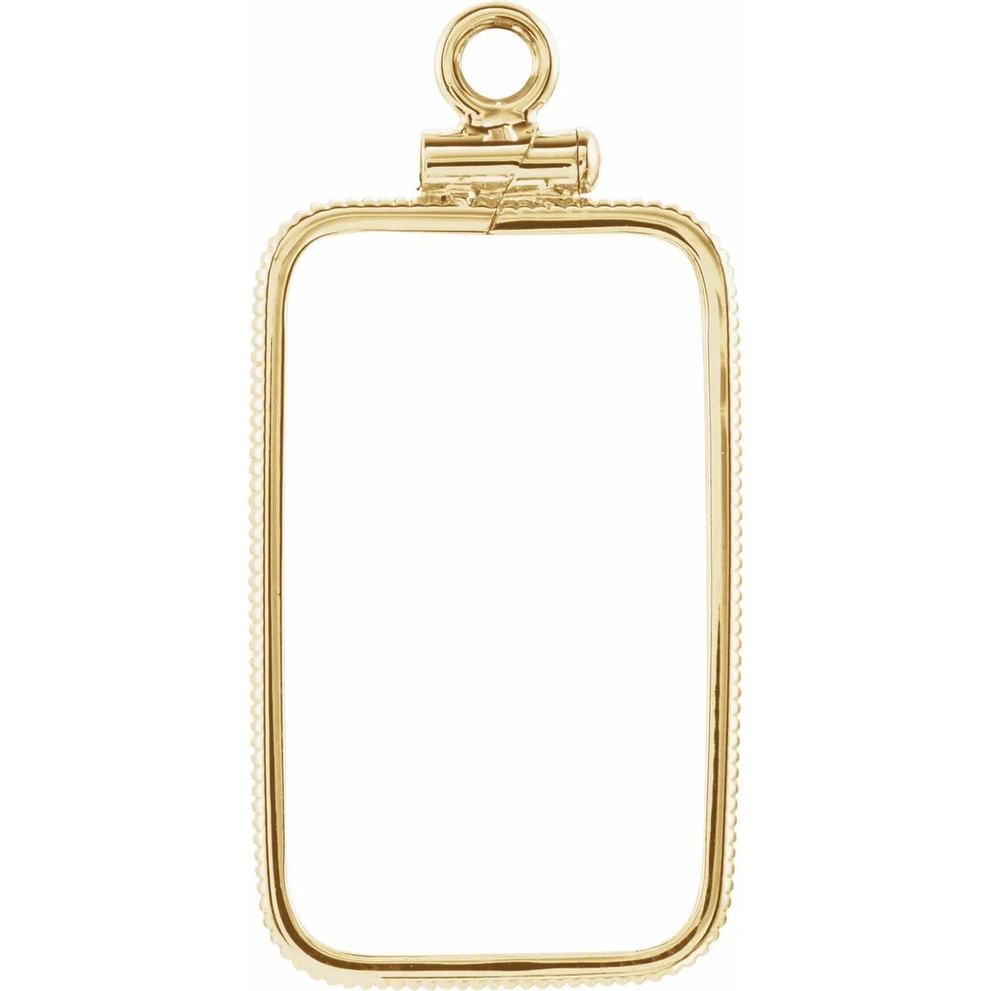 14K Gold Coin Frame Bezel, Coin Currency Credit Suisse, 5 grams or 1/2 oz. Gold Bar