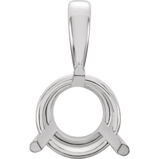 14K Gold 3-Prong Pendant Mounting: Traditional Gemstone Setting