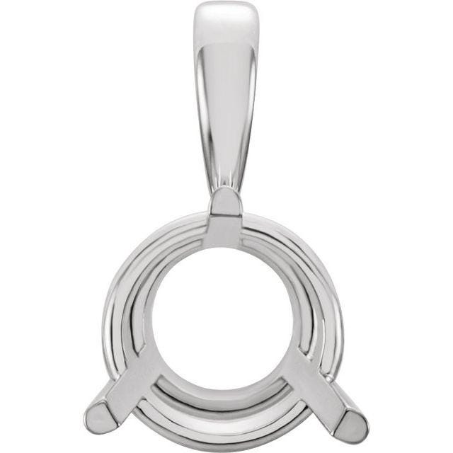 14K Gold 3-Prong Pendant Mounting: Traditional Gemstone Setting
