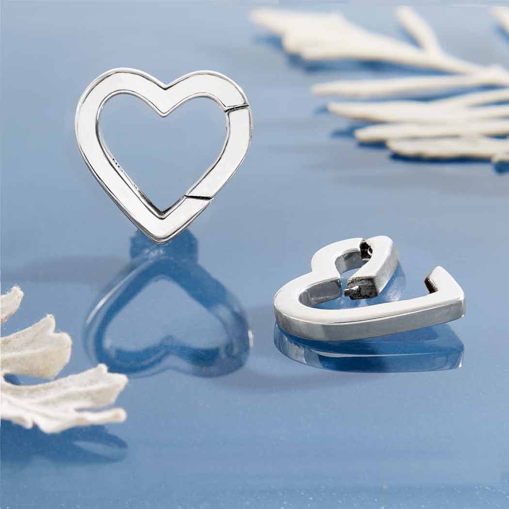 Removable Heart Charm Holder 15x15mm in Sterling Silvers