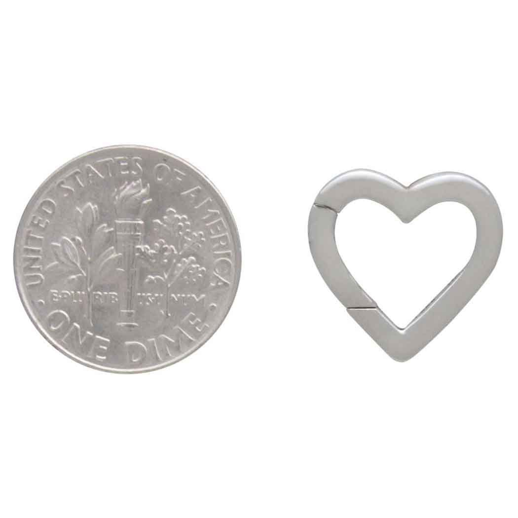 Removable Heart Charm Holder 15x15mm in Sterling Silvers