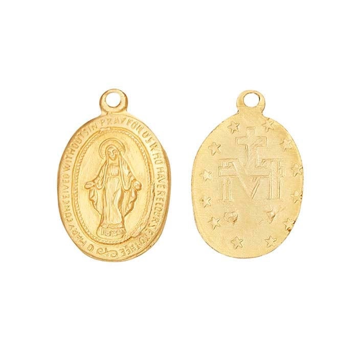 Yellow Gold-Filled Miraculous Medal Pendant