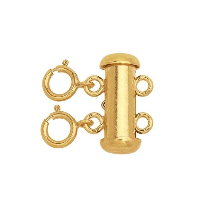 14/20 Yellow Gold-Filled Layering Clasp: 2-Strand Necklace Connector