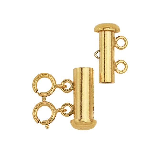 14/20 Yellow Gold-Filled Layering Clasp: 2-Strand Necklace Connector