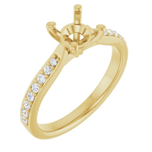 14K Gold Lab-Grown Diamond Engagement Ring Setting (1/4 CTW)