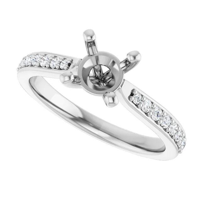 14K Yellow or White Gold  1/4 CTW Lab-Grown Diamond Semi-Set Engagement Ring