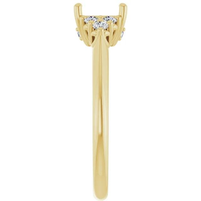14K Gold Diamond Semi-Set Engagement Ring: Oval Setting