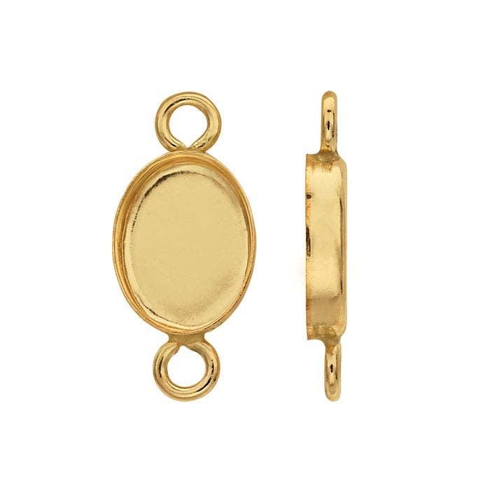 14k Gold-Filled Oval Cabochon Link Component Mounting, Bezel Center Mounting, choose your size,