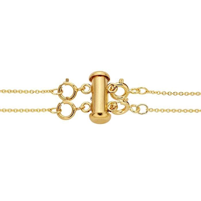 14/20 Yellow Gold-Filled Layering Clasp: 2-Strand Necklace Connector