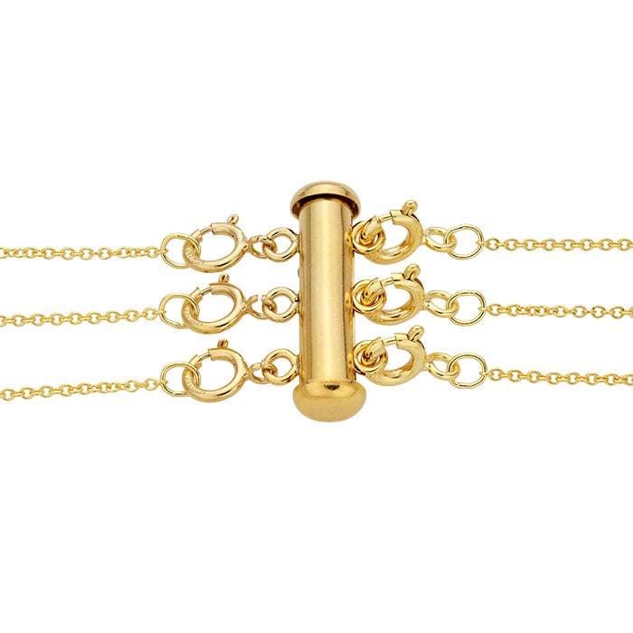 14/20 Yellow Gold-Filled Layering Clasp: 2-Strand Necklace Connector