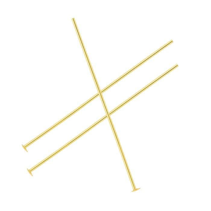 14k Yellow Gold-Filled Domed Head Pins (21 Gauge) - 10pcs