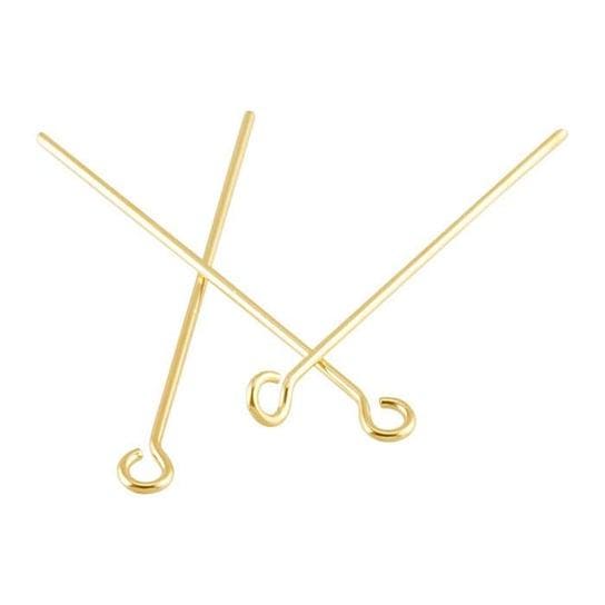 14k Yellow Gold-Filled Eye Pins (2 inch, 21ga) - 10pcs