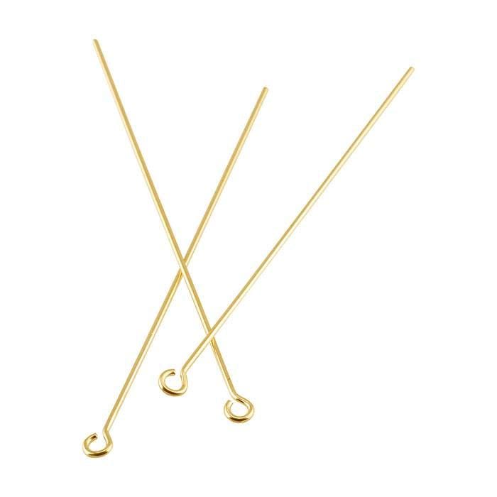 14k Yellow Gold-Filled Eye Pins (2 inch, 21ga) - 10pcs