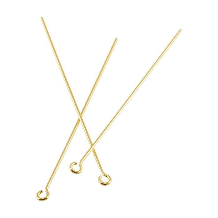 14k Yellow Gold-Filled Eye Pins (2 inch, 21ga) - 10pcs