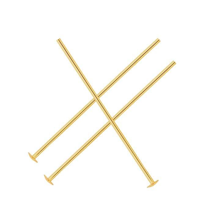14k Yellow Gold-Filled Domed Head Pins (21 Gauge) - 10pcs