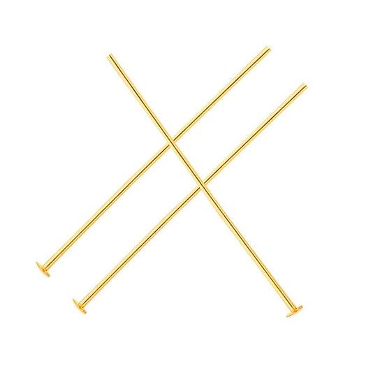 14k Yellow Gold-Filled Domed Head Pins (21 Gauge) - 10pcs