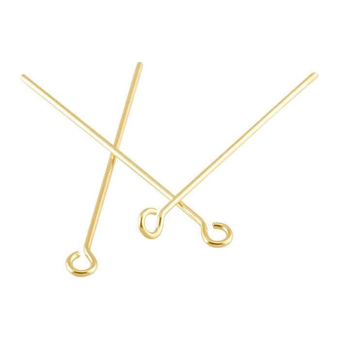 14k Yellow Gold-Filled Eye Pins (2 inch, 21ga) - 10pcs