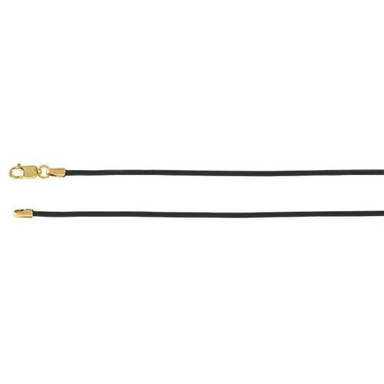 Black Leather Cord Necklace: 14/20 Yellow Gold-Filled Clasp