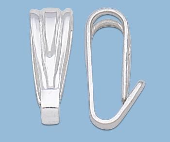 14k yellow or white  gold snap-on pendant bail, 1pc., solid gold finding,