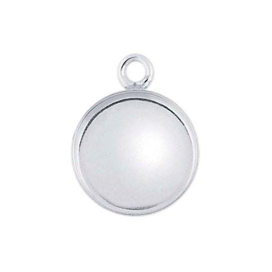 Sterling silver round  bezel  component, Cabochon or resin mounting