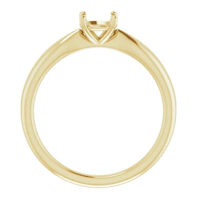 14K Gold 6.5mm Round Solitaire Ring Mounting