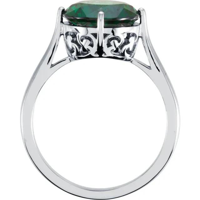 8mm Round Gemstone Ring Mounting: Sterling Silver or 14k Gold