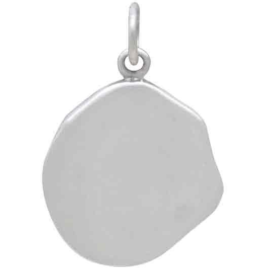 Sterling Silver Wax Seal Charm with Bronze Fire 22x15mm