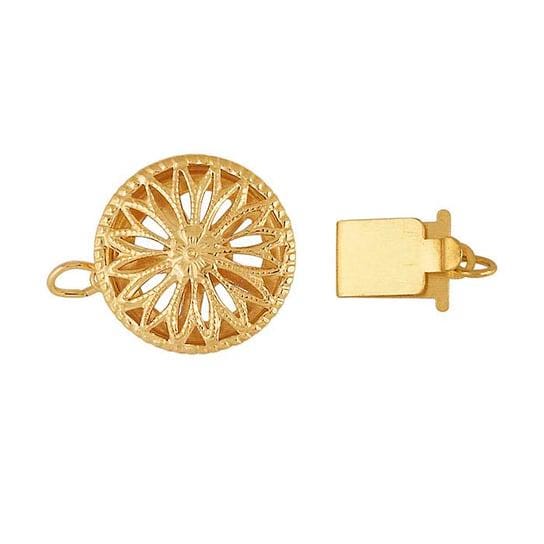 14/20 Yellow Gold-Filled Round Filigree Safety Clasp, 2 sizes available