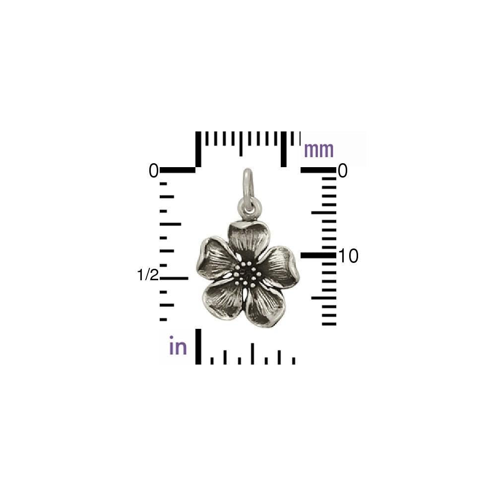 Sterling silver cherry blossom charm