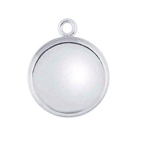 Sterling silver round  bezel  component, Cabochon or resin mounting