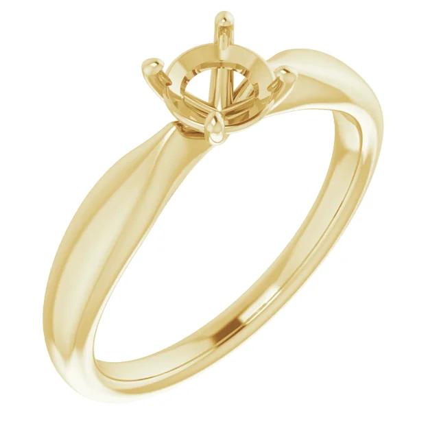 14K Gold 6.5mm Round Solitaire Ring Mounting