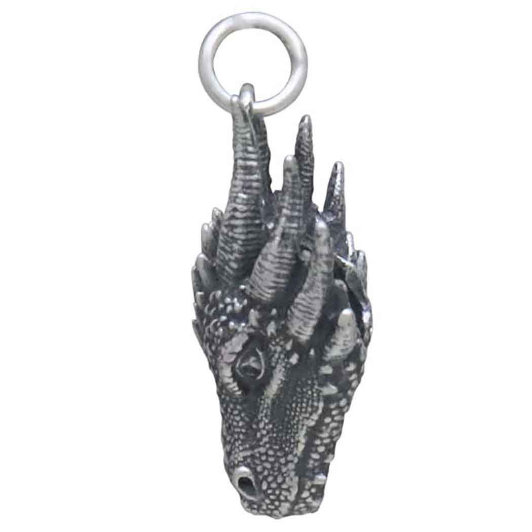 Sterling Silver Dragon Head Charm 24x12mm