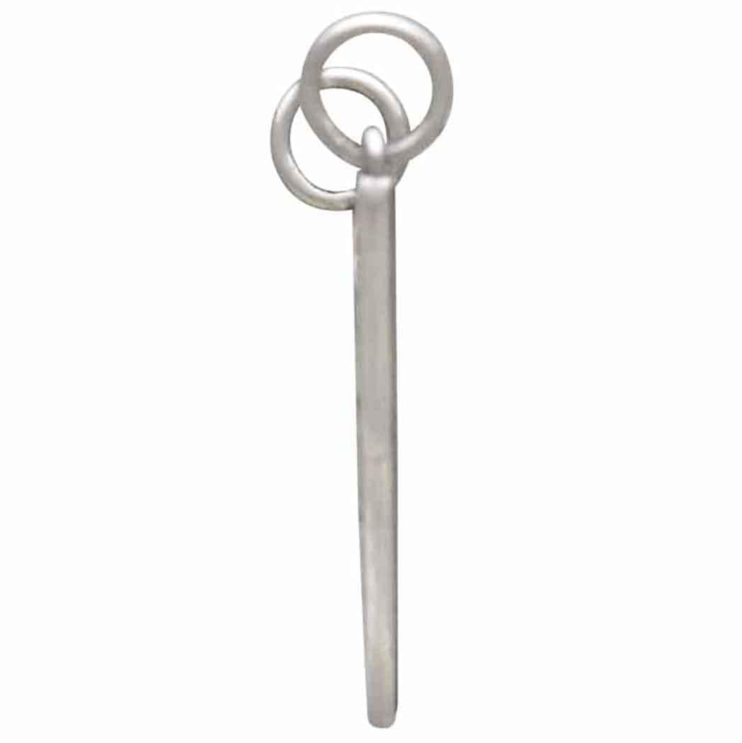 Silver Cathedral Rose Window Pendant Festoon 23x28mm