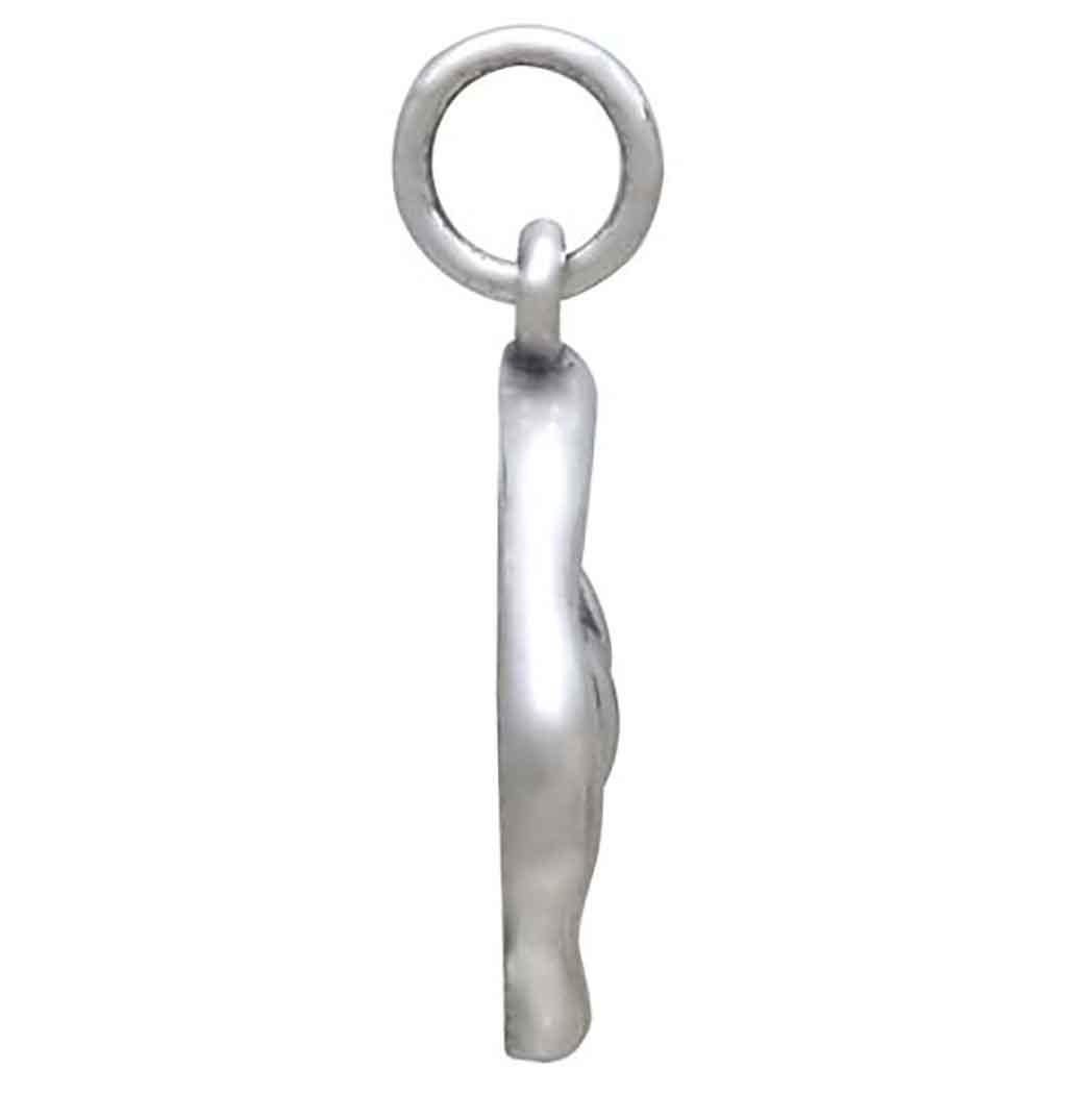 Sterling Silver Wax Seal Double Heart Charm 20x16mm