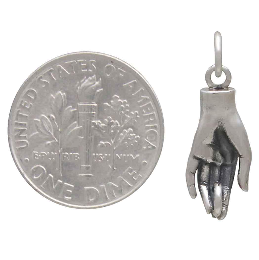 Left Hand with Hidden Loop Charm 21x7mm