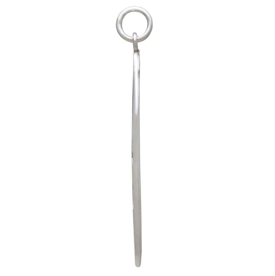 Sterling Silver Gothic Marquis Pendant 38x9mm