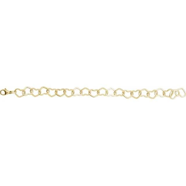 14K Gold-Filled Heart Chain: 9mm Bracelet or Necklace