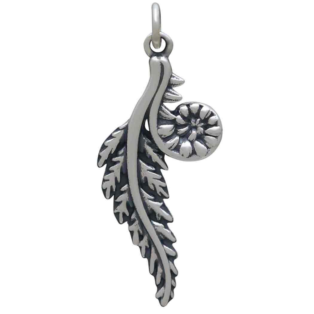 Sterling Silver Fern Pendant 34x14mm