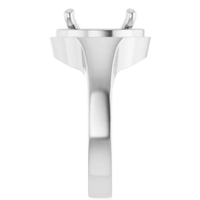 Sterling Silver 11 mm Round Ring Mounting, customizable setting size and material