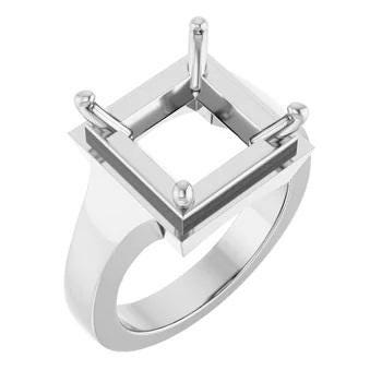 Sterling Silver 11 mm Round Ring Mounting, customizable setting size and material