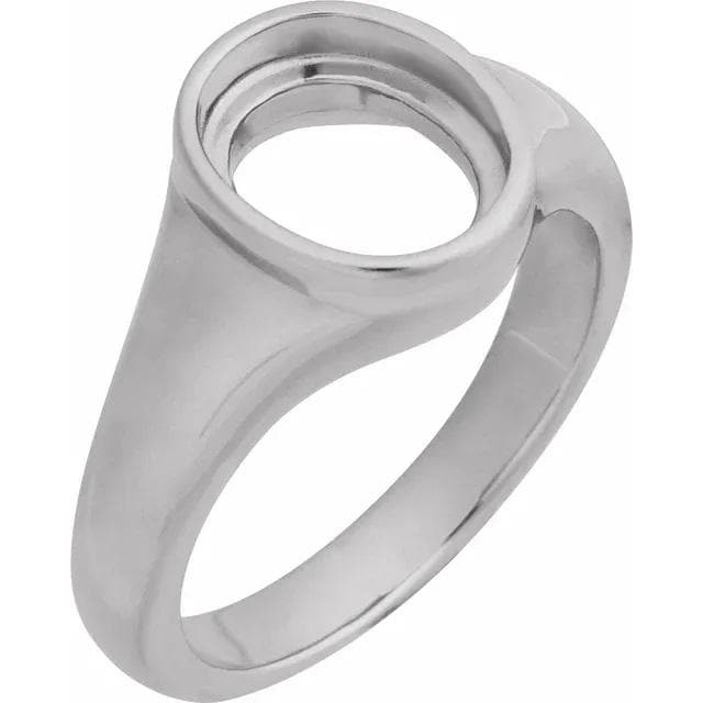 Oval Bezel-Set Ring Mounting: Sterling Silver or 14 k Gold