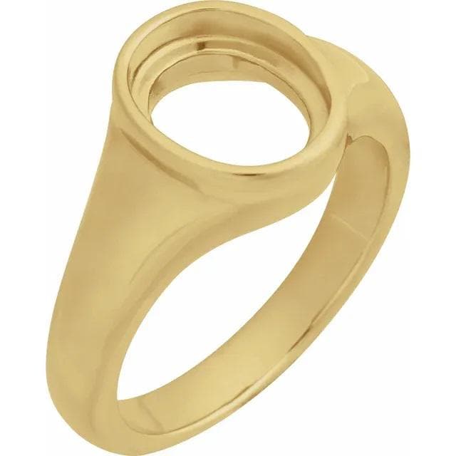 Oval Bezel-Set Ring Mounting: Sterling Silver or 14 k Gold