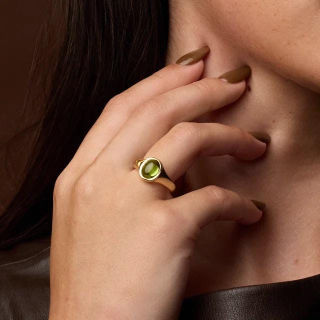Oval Bezel-Set Ring Mounting: Sterling Silver or 14 k Gold